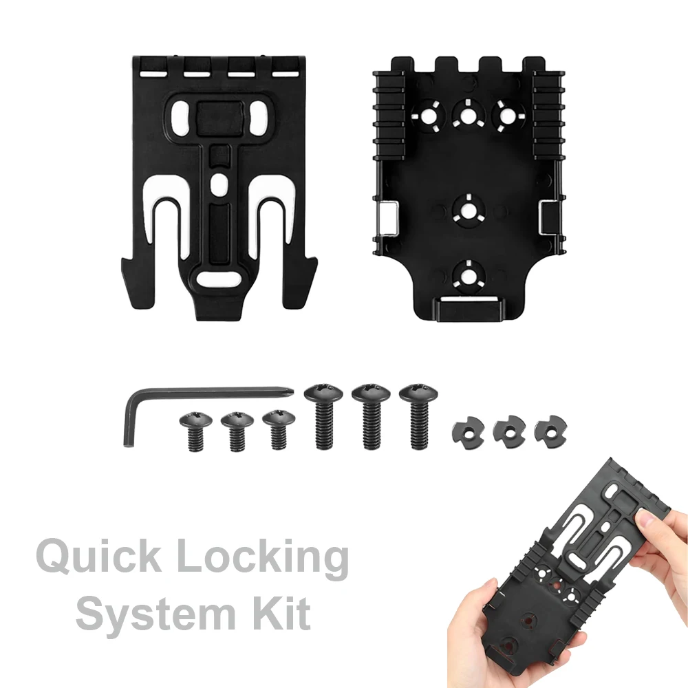 Taktisches Verriegelungssystem QLS 19 22 Kit Pistolenholster Gürteladapter Pistole Schnellempfänger Gabel Jagd Schießen Training Airsoft-Ausrüstung – Detail 1