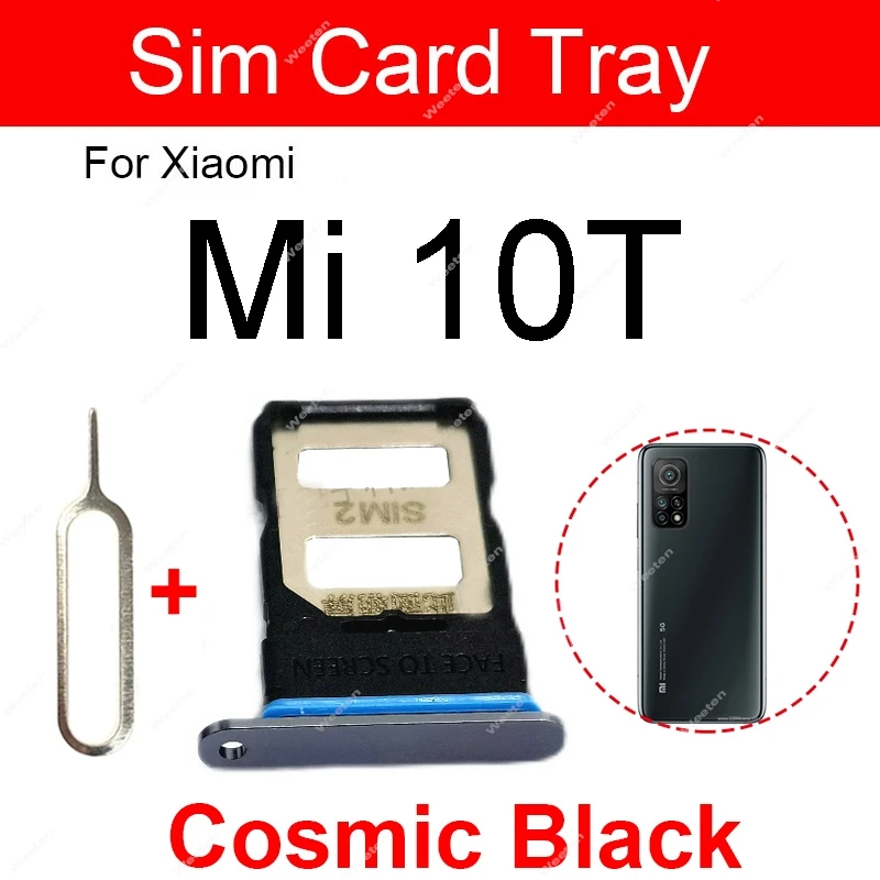 Sim Tray Slot Holder For Xiaomi Mi 10 10T Lite Pro Mi 10s Mi 10 Ultra SIM Card Tray Adapter Socket Replacement Parts With Pin