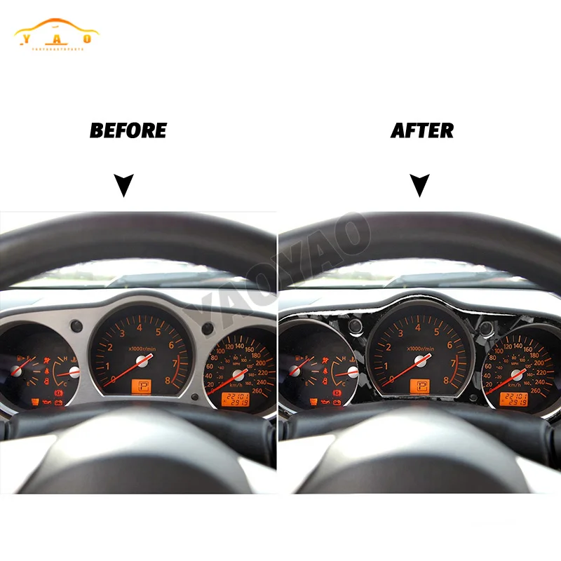 Forged Car Speedometer Frame Sticker  For Nissan 350Z 2003-2009 Interior Accessories