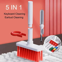 5 In 1 Keyboard Cleaning Brush Kit Keycap Puller Earbuds Cleaner For Airpods Pro 1 2 3 Bluetooth Earphones Case Cleaning Tools