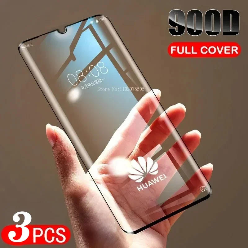3 шт., закаленное стекло с полным покрытием для Huawei Pura 70 Pro P60 P50 P40 P30 Pro, защитная пленка для экрана Huawei Mate 60 50 40 30 20 Pro