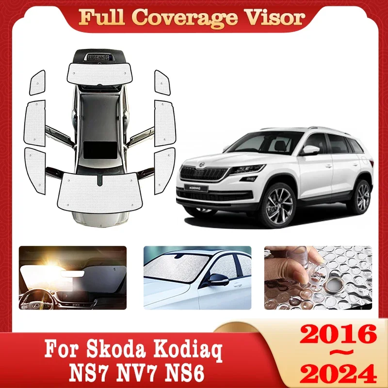 

Car Full Coverage Sunshade For Skoda Kodiaq NS7 NV7 NS6 2016~2024 Protection Sunscreen Window Coverage Sun Visor Car Accessories