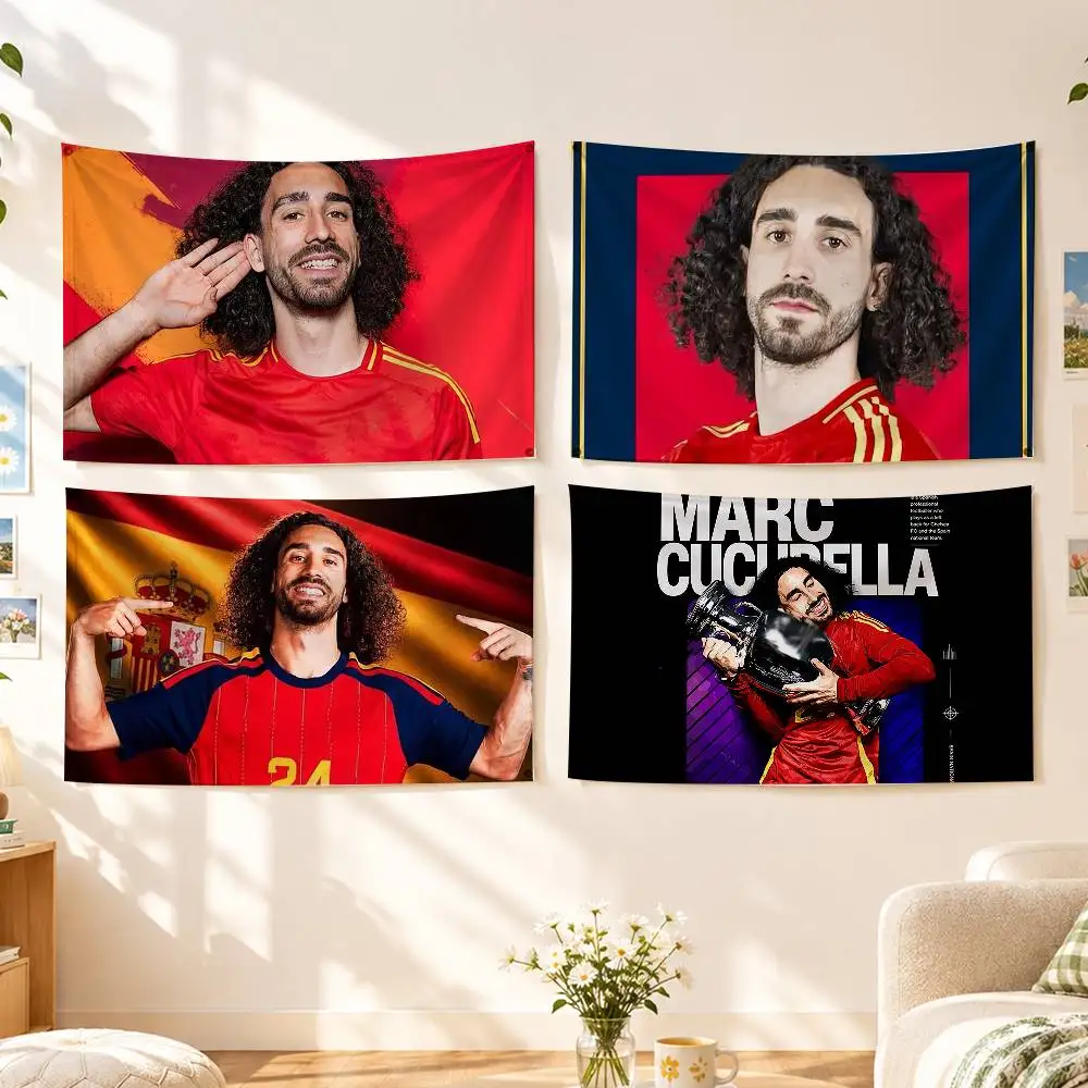 Football Defender Marc C-Cucurella Flags Wall Hanging Background Art Banner for Bedroom Home Outdoor Decor