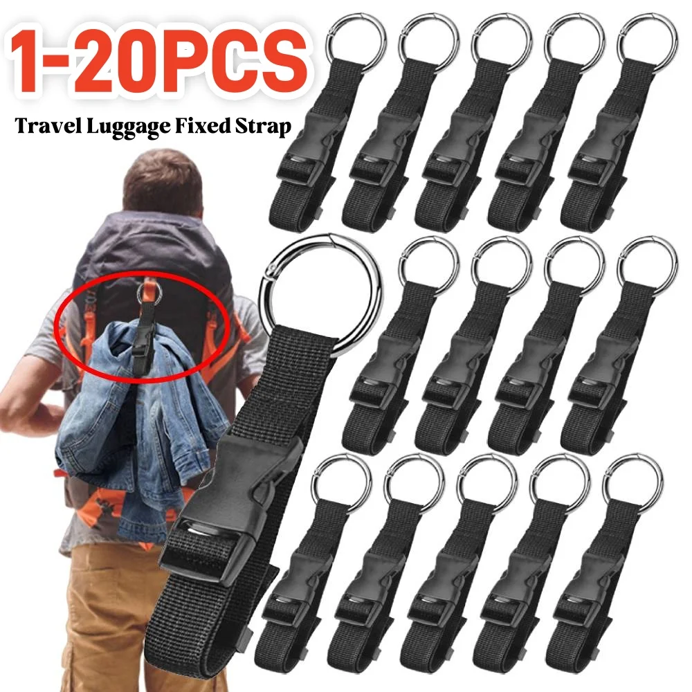 

1-20pcs Travel Luggage Fixed Strap Backpack External Strap With Release Buckle Add-A-Bag Luggage Strap Belt Jacket Holder