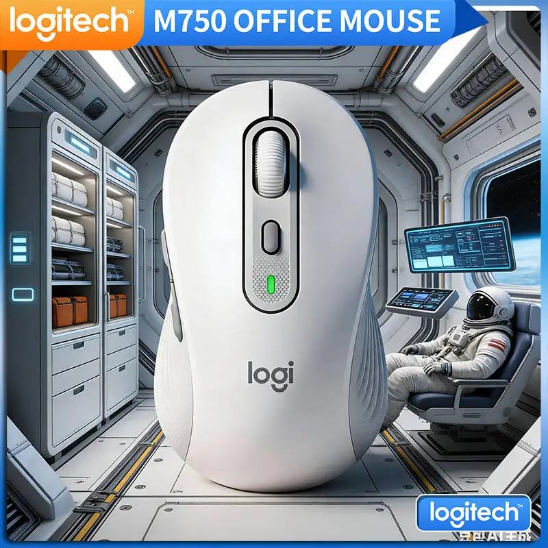 

Silent M750 Signature Mouse - 90% Noise Reduction, Custom Buttons, Dual Connection, 10m Range, Business Pick