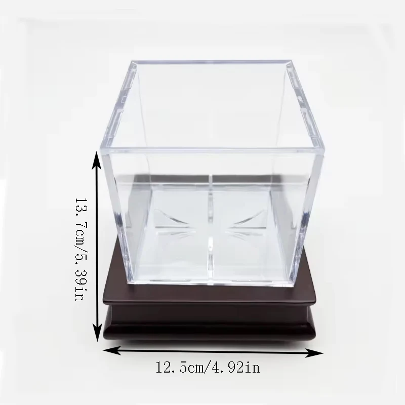 Acrylic Clear Baseball Holder Display Box with Bracket Cube Ball Holder Baseball Memorabilia Showcase for Golf Tennis Billiard