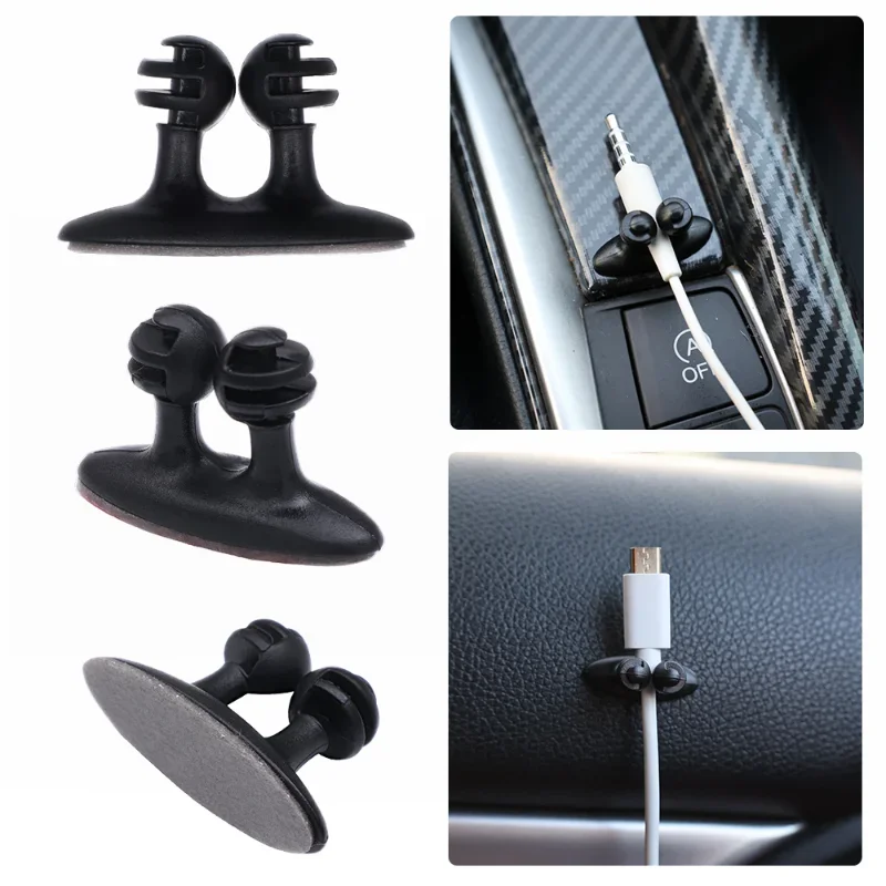 

Car Wire Cable Holder Cable Manager for Mobile Phone Charger Cable Line Clasp Clamp Self Adhesive Holder Home Office Organizer