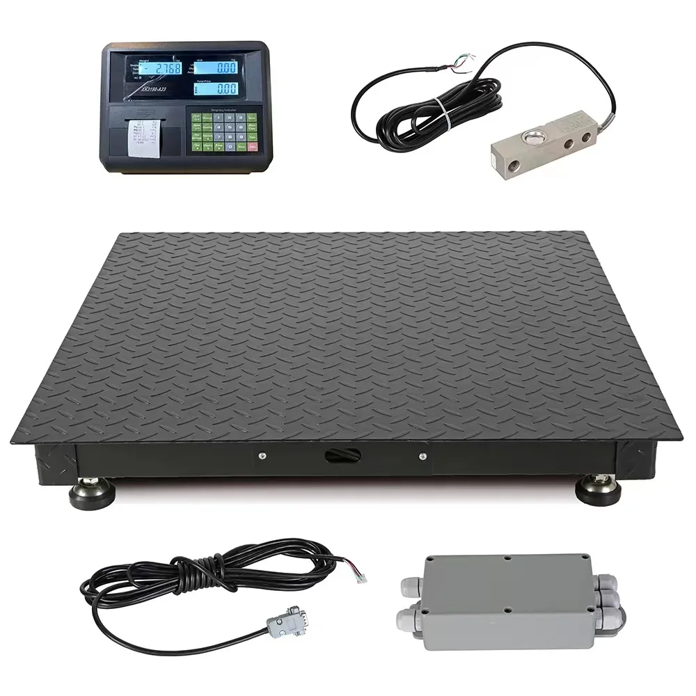 1T 2T 3T 5T 1.5*1.5m Electronic Floor Scale Platform Industrial Scale With A12E Indicator