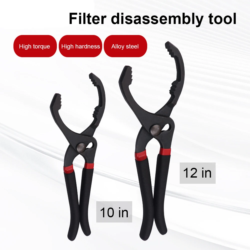 10/12 Inch Car Adjustable Oil Filter Wrench Oil Filter Pliers Clamp Type Wrench Filter Element Wrench Adjustable Hand Tools