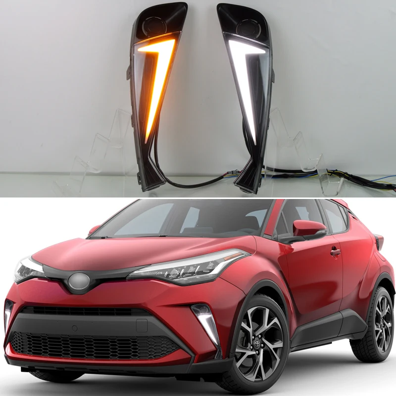 

Auto Car Accessories For Toyota C-HR CHR 2020 2021 2022 LED Daytime Running Lights DRL Daylihgts Front Bumper Headlamp