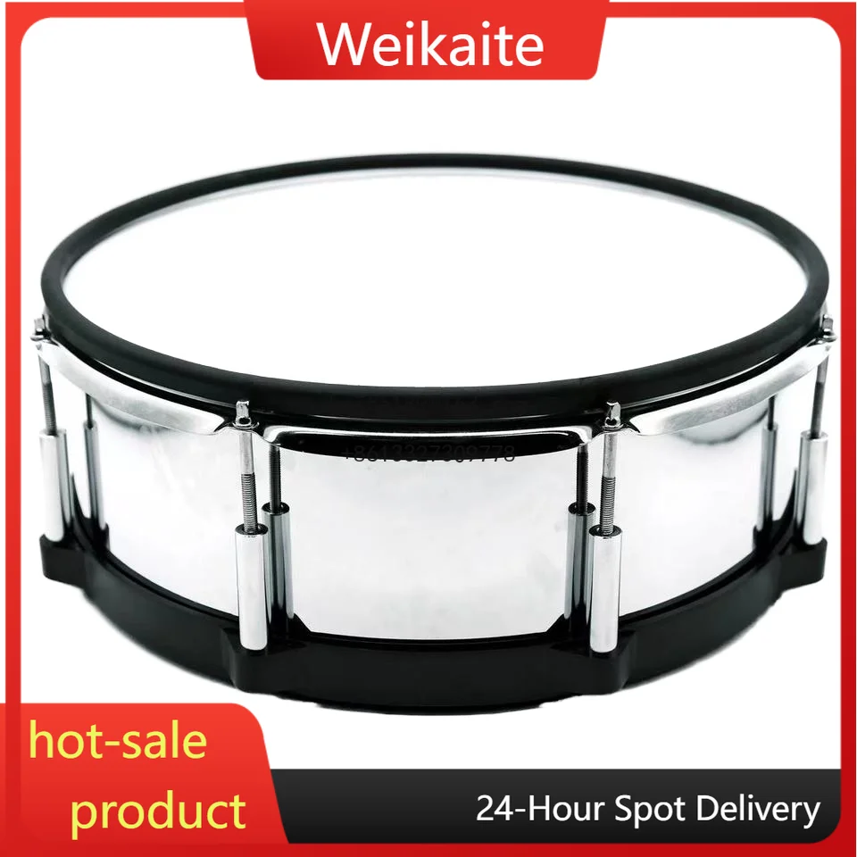 10 -12 -14-Inch Steel Electronic Electric Snare Drum Dual Trigger Sensors with Snare Drum Metal Shell