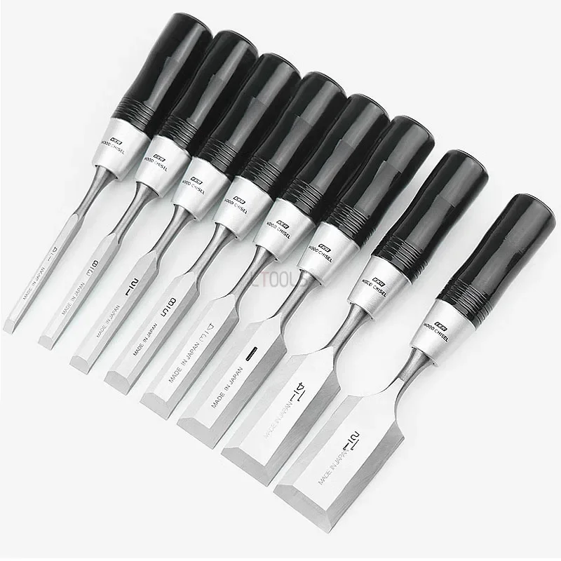 Woodworking Chisel Set Japanese Style High Carbon Vanadium Steel Forged Flat Shovel Chisel Multifunctional Carpenter\'s Tools DIY