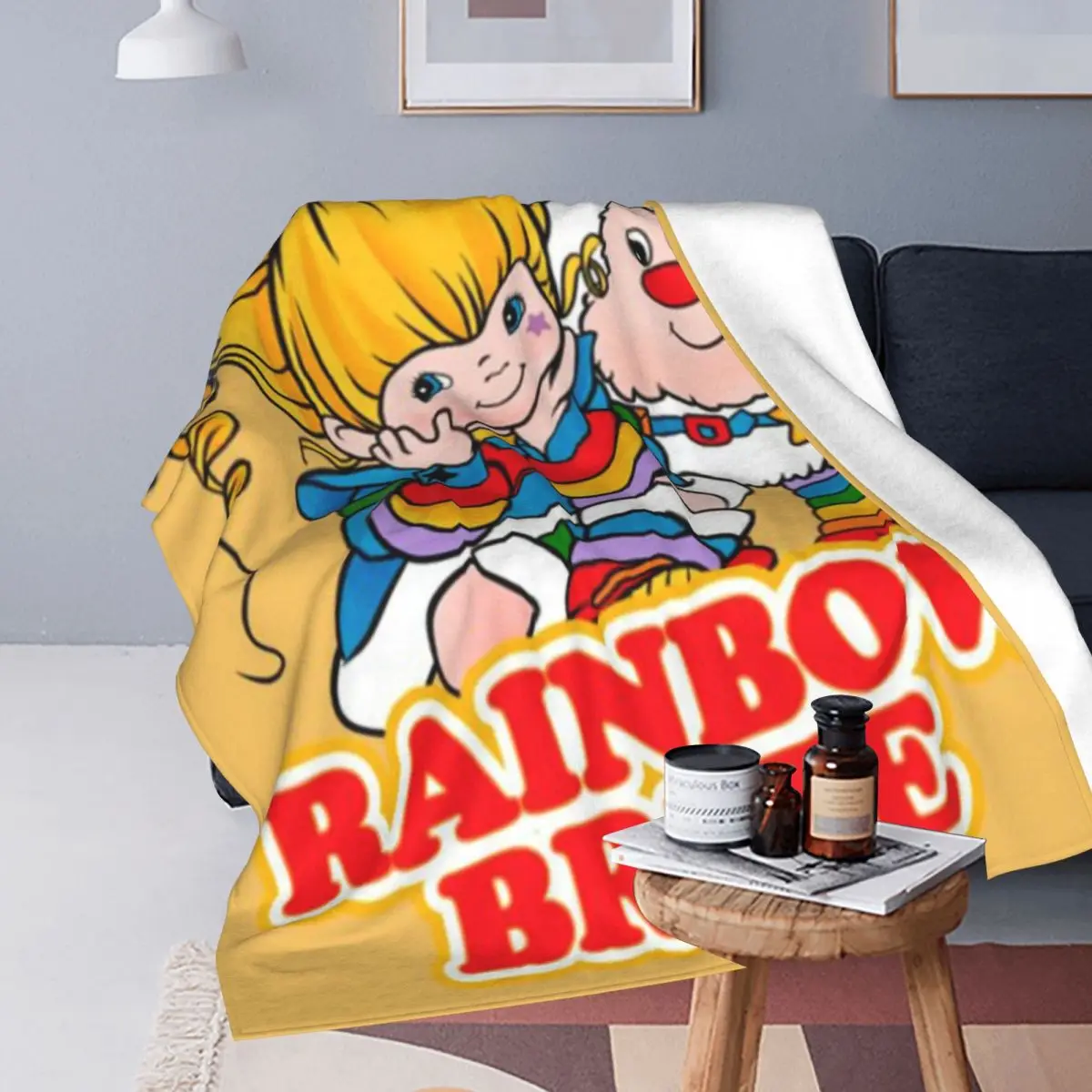 Throw Blanket Rainbow Brite Quilt Micro Fleece Blanket Four Sizes Blanket Personalized Portable For Camping Nice Gift