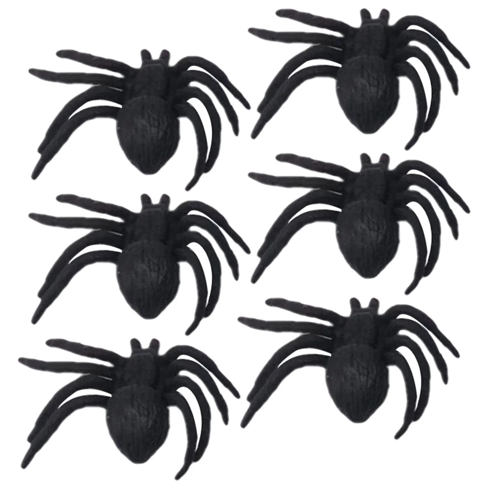 

6 Pcs Spider Decor Decorations Prank Fake Spiders Model Ornaments Halloween