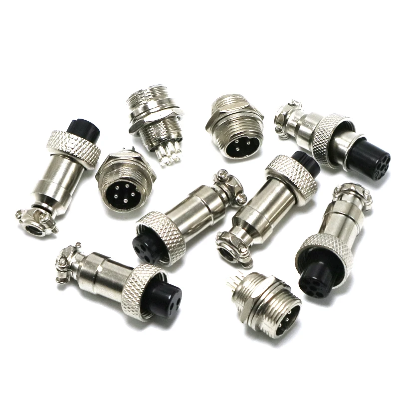 10set GX12 12mm 2pin 3pin 4Pin 5pin 6pin 7pin 12mm Audio Connector Chassis Mount