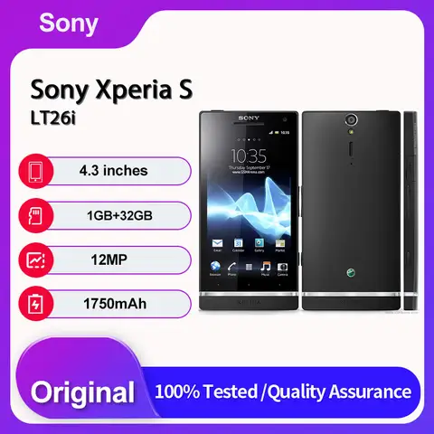 Original Unlocked Sony Xperia S LT26i 2G/3G 12MP Bluetooth 4.3 inches 1750mAh Mobile Phone