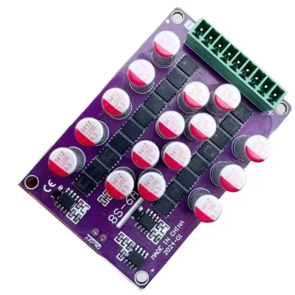 High Current 6A Lithium Battery Management System with Active Balancing Support for 2.5V-4.4V Cells and Minimal Energy Loss