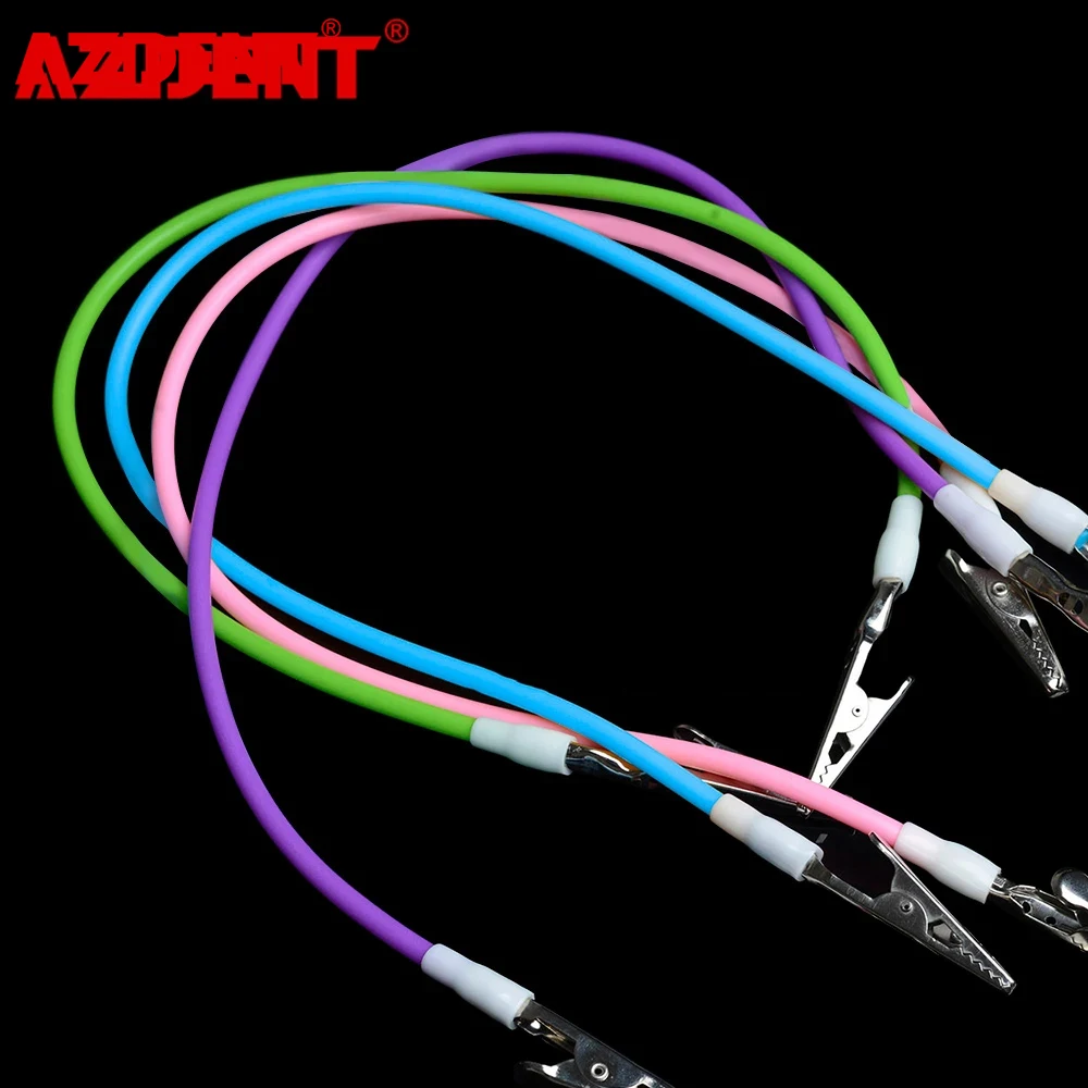 

50cm AZDENT Dental Colourful Bib Clips Napkin Holders with Silicone Cord and Spring Loaded clips 4 Colors Instrument