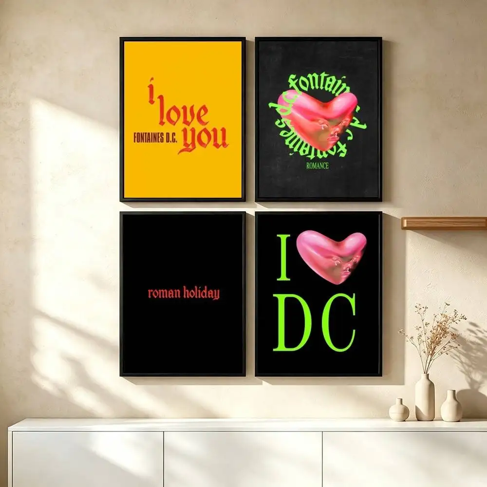 Fontaines DC Post Punk Band Poster High Quality Dorm Living Room Aesthetic Wall Decoration Painting Stickers Gift