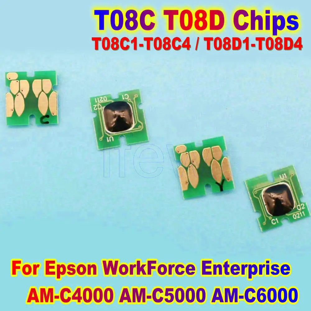 Imagem -02 - Chips de Cartucho de Tinta ic para Epson Workforce Enterprise Cores Chip T08c T08c1-t08c4 T08d am C4000 am C5000 am C6000