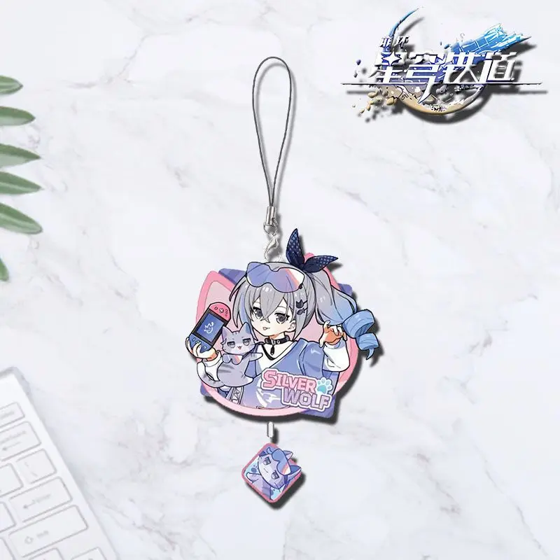Honkai Star Rail Acrylic Keychain Present Kafka Blade Luocha Seele Silver Wolf Jing Yuan Mobile Phone Hanging Rope Pendant Gift view 4