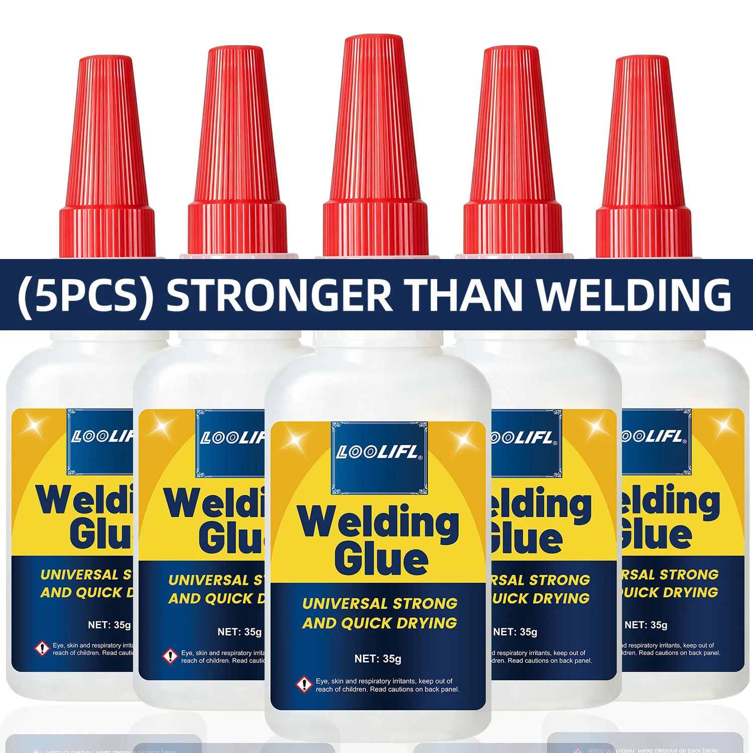 LOOLIFL 35G High Strength Welding Glue Extra Strong Super Glue Quick Dry Multi-Purpose Clear For Metal Wood DIY Instant Adhesive