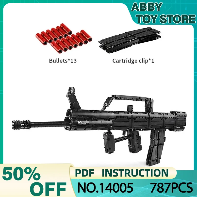 Mould King 14005 Technical Automatic rifle QBZ95 Building Blocks For Kids Model Toys MOC Bricks For Child's Kids Birthday Gifts