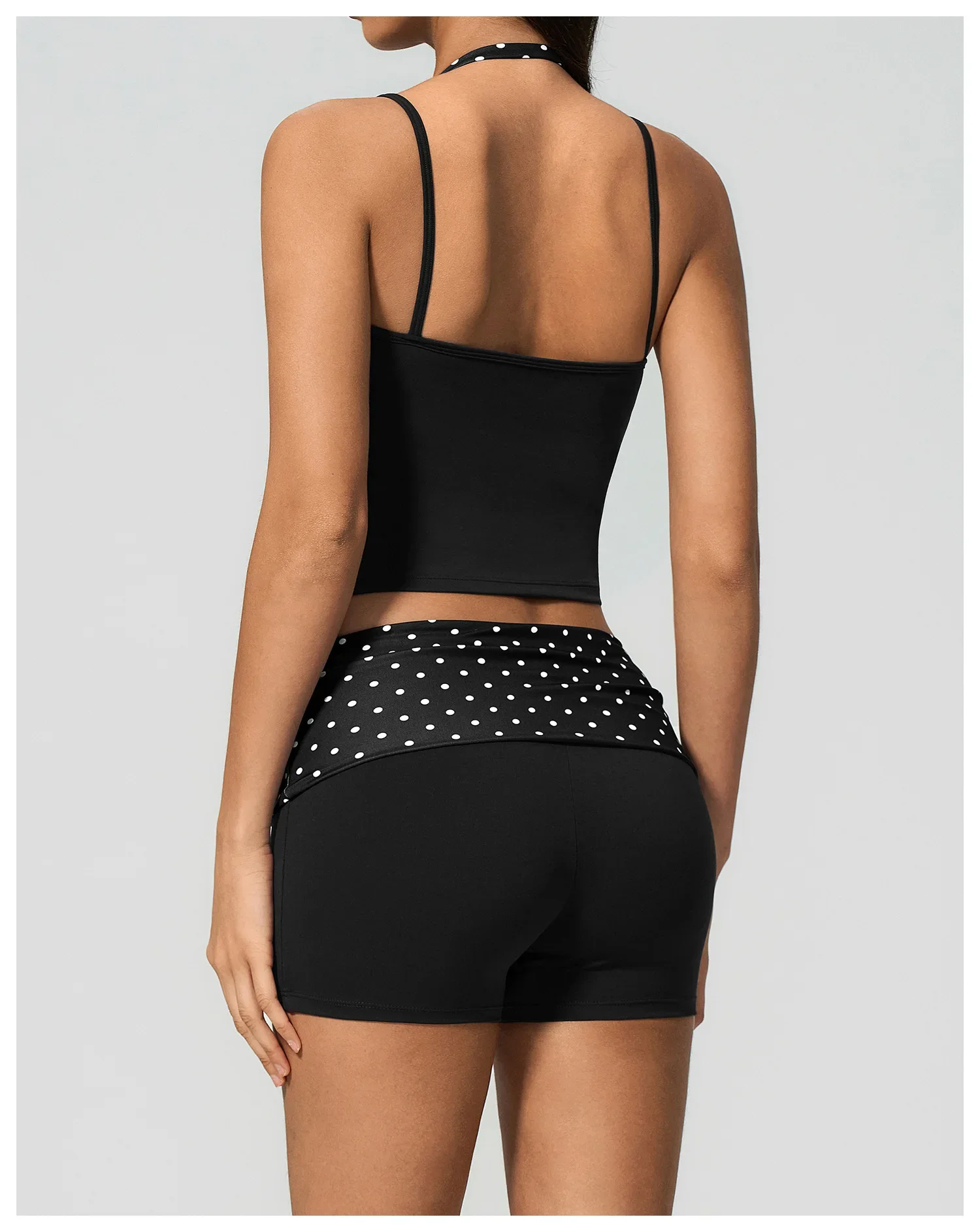 Polka Dot Yoga Tank Top Stoßfestes gestreiftes Fitness-BH Gym Workout Weste Atmungsaktives Sport-Top Neckholder Sportweste mit schönem Rücken – Detail 40