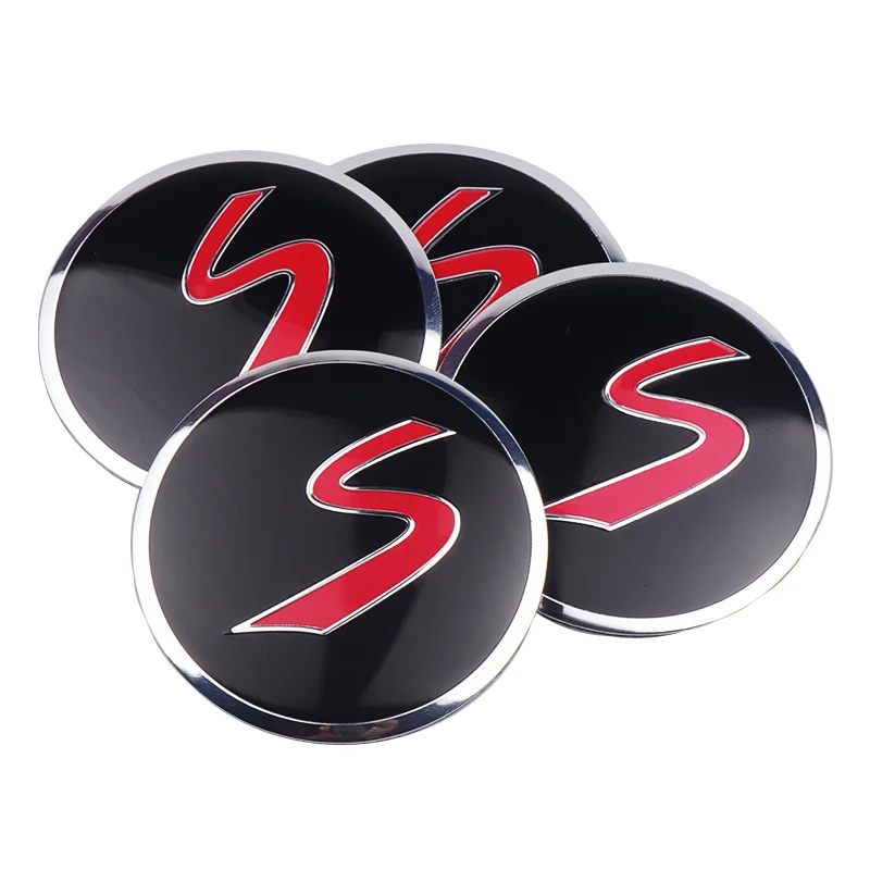 4PC 56MM Aluminum S Badge Car Wheel Tire Hub Center Caps Stickers for Mini BMW Cooper R50 R52 R53 R56 R57 R58 R60 Accessories