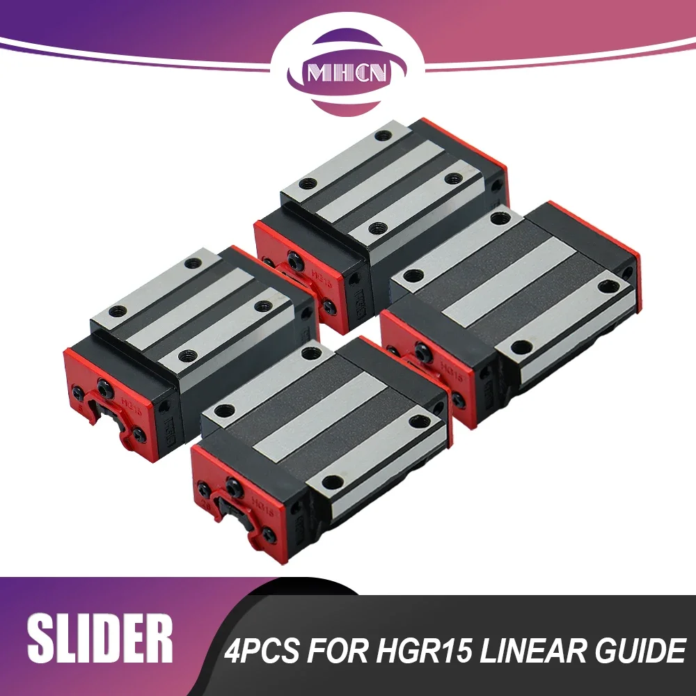 MHCN 4PCS/set HGH15CA HGW15CC Slide Block for HGR15 Linear Guides Slides Bearing for CNC Router