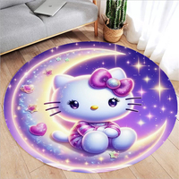 MINISO Sanrio Hello Kitty Print Rugs Anti-slip Round Rugs Carpet for Living Room Bedroom Sofa Rug Kids Floor Mat Gift Decor Mat