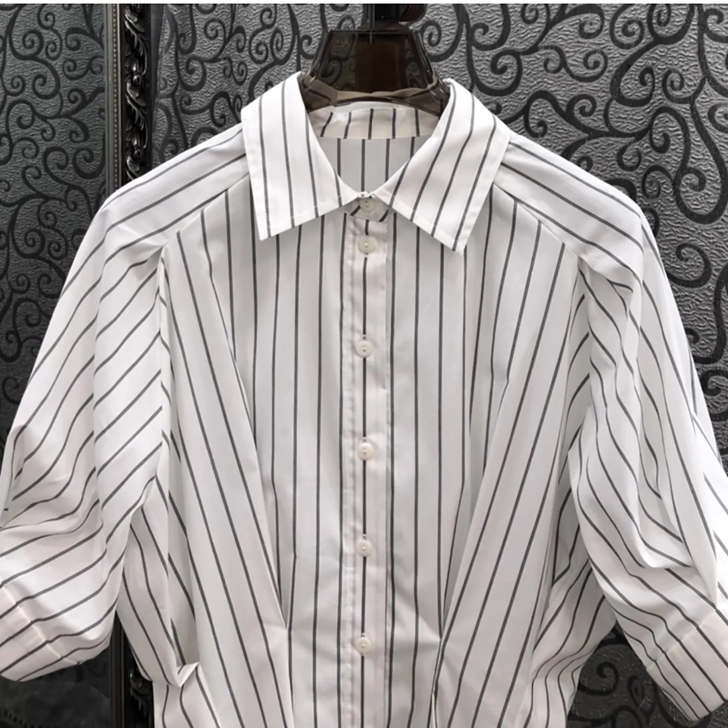 High Quality New Women's Shirt 2025 Autumn Lady Sequined Embroidery Single Button Long Sleeve Casual Loose White Shirt Female