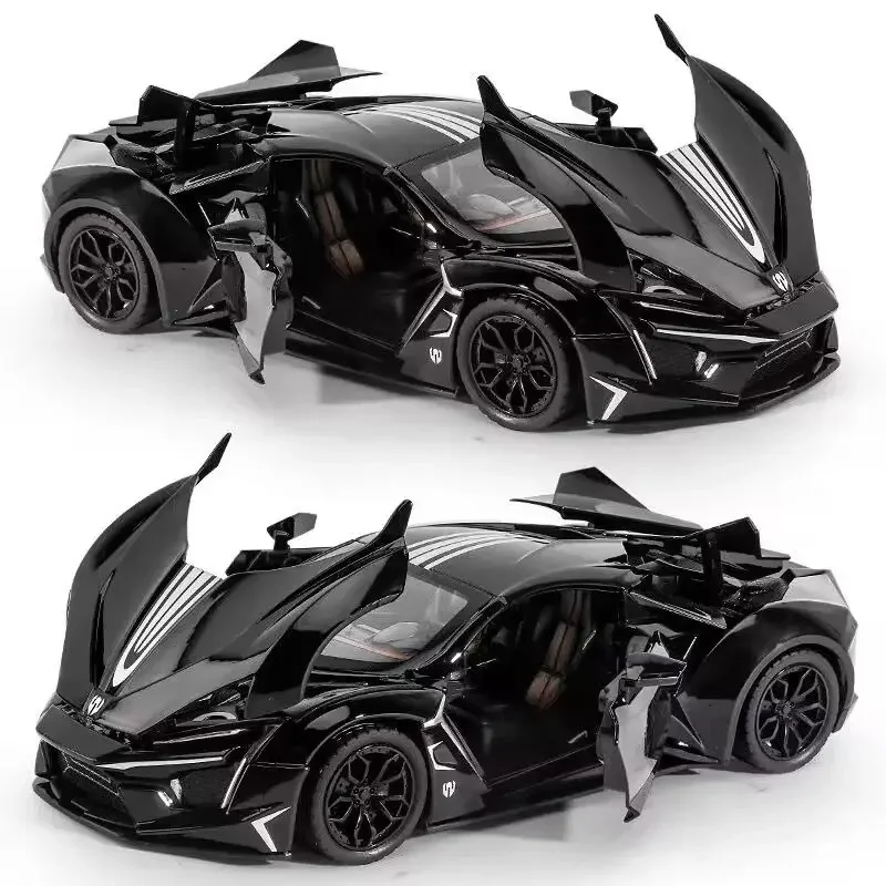 

1:24 Lykan Hypersport модель спортивного автомобиля из сплава, литая металлическая Модель гоночного автомобиля, имитация звука и искусственных детских игрушек в подарок