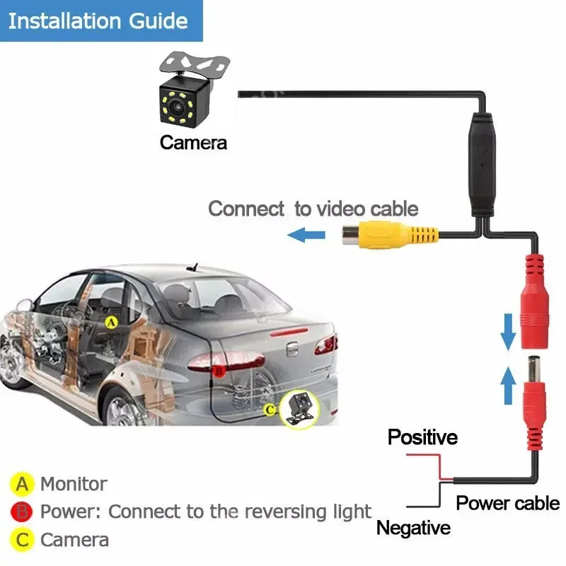 LEXXSON Parking Wireless Universal Car Rear View Camera with 8 LED Back Reverse Camera RCA Night Vision Receiver & Transmitter