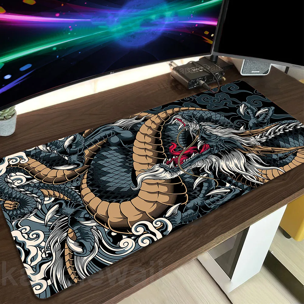 

Game Japanese Style Drgaon Mouse Pad Gamer 900x400 XXL Mouse Mat Gaming Great Wave Mousepad Table Pads Deskmat Keyboard Mats