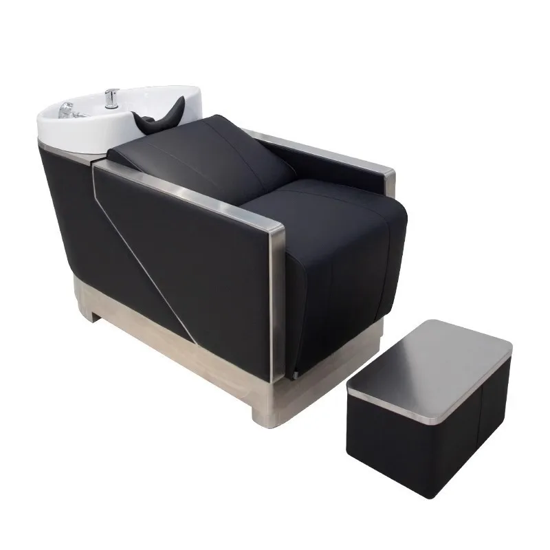 

Semi-reclining stainless steel shampoo bed barbershop hair salon Thai style