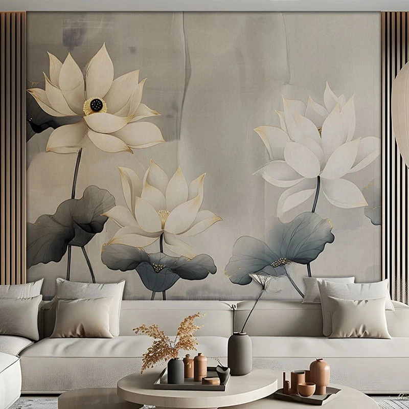 Custom Photo Wallpaper Chinese Simple Light Luxury Ink Painting Mural Living Room Bedroom Home Decor Modern Creative 3D Fresco