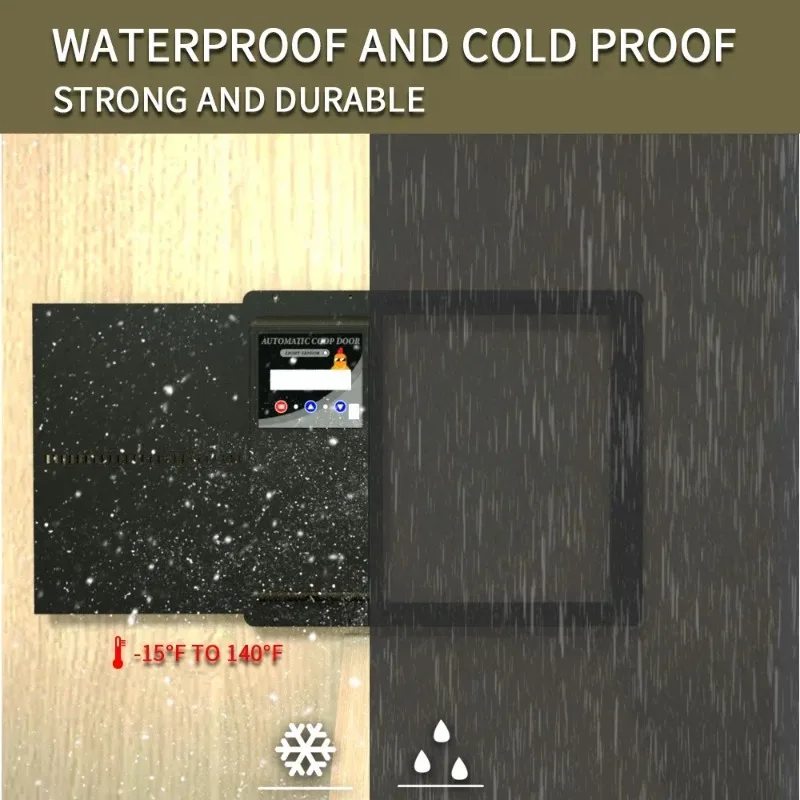 Horizontal Opening Waterproof Timed Chicken Coop Door Time Control Automatic Door Opener Smart Chicken Coop Door