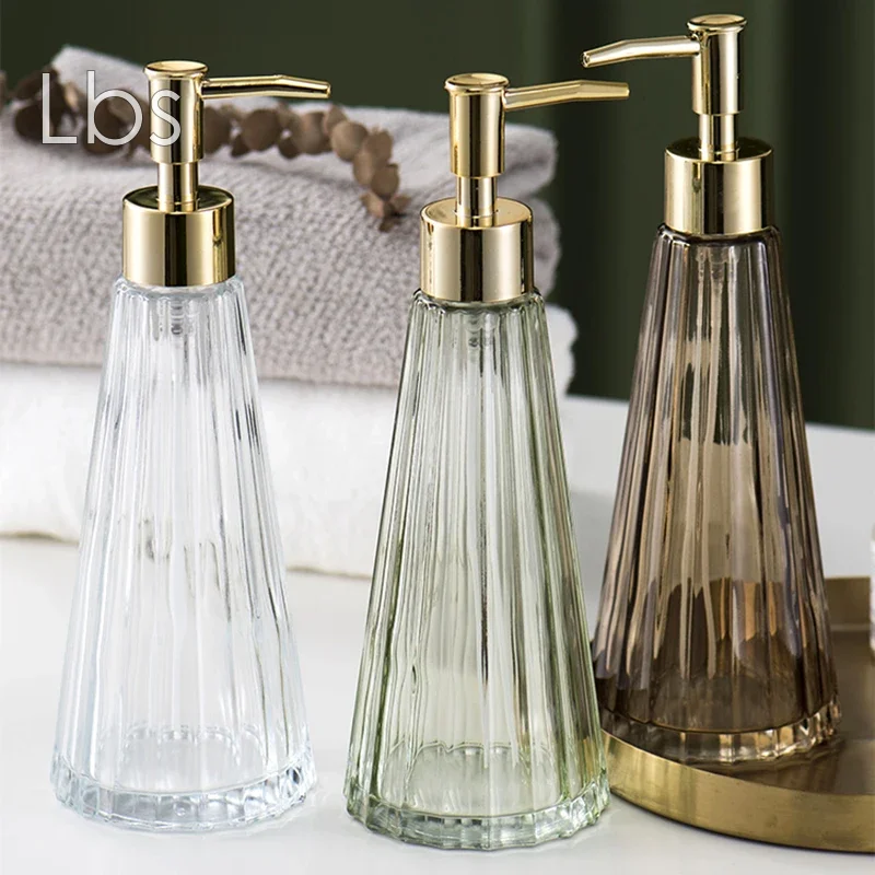 Glass Lotion BottleBody Soap/shampoo/face Wash Dispenser BottlePush-type Portable Lotion BottleHome Decoration Desktop Ornaments