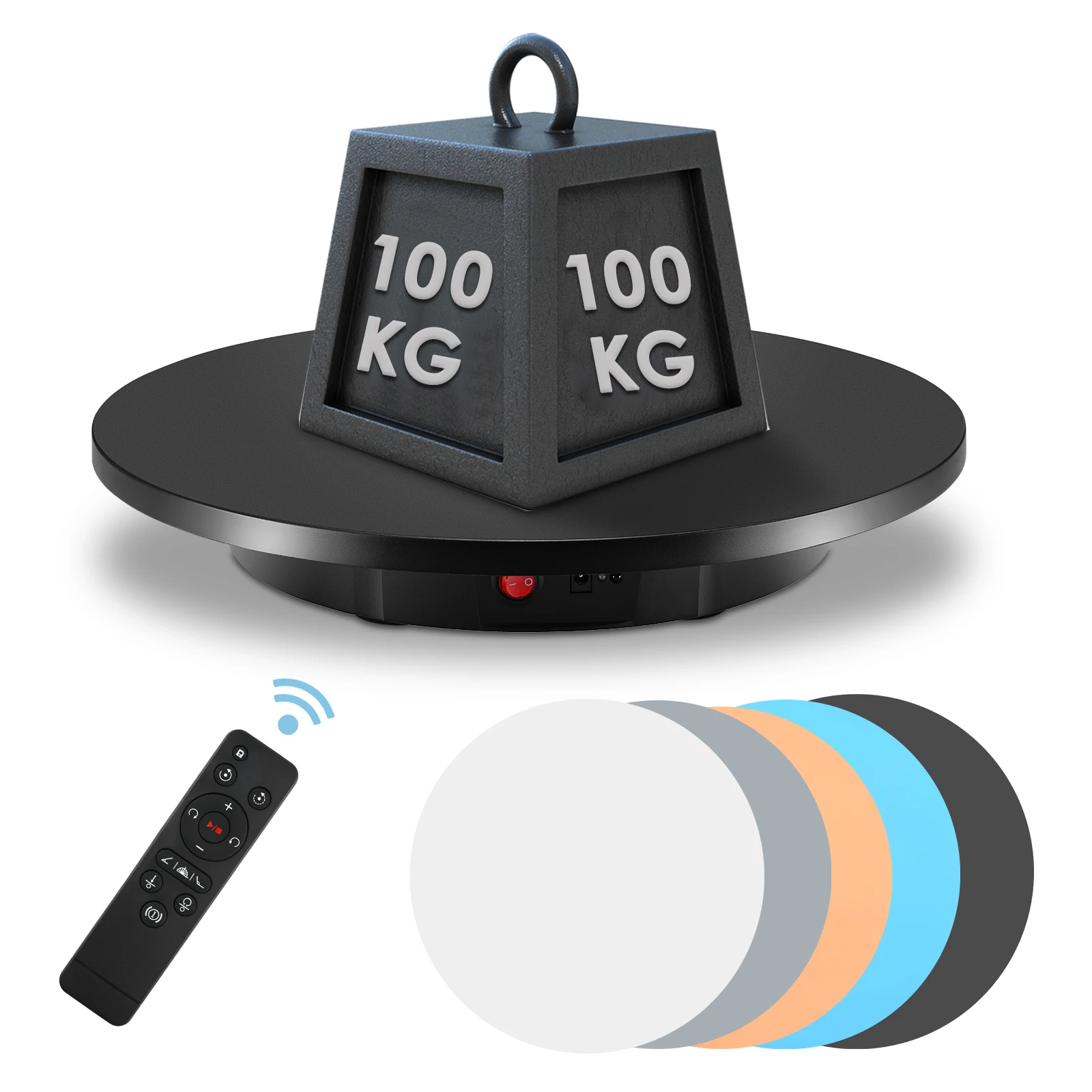 42cm 100kg Load Electric Rotating Turntable 360° Display Stand with Remote Control for Jewelry Watch Video Shooting