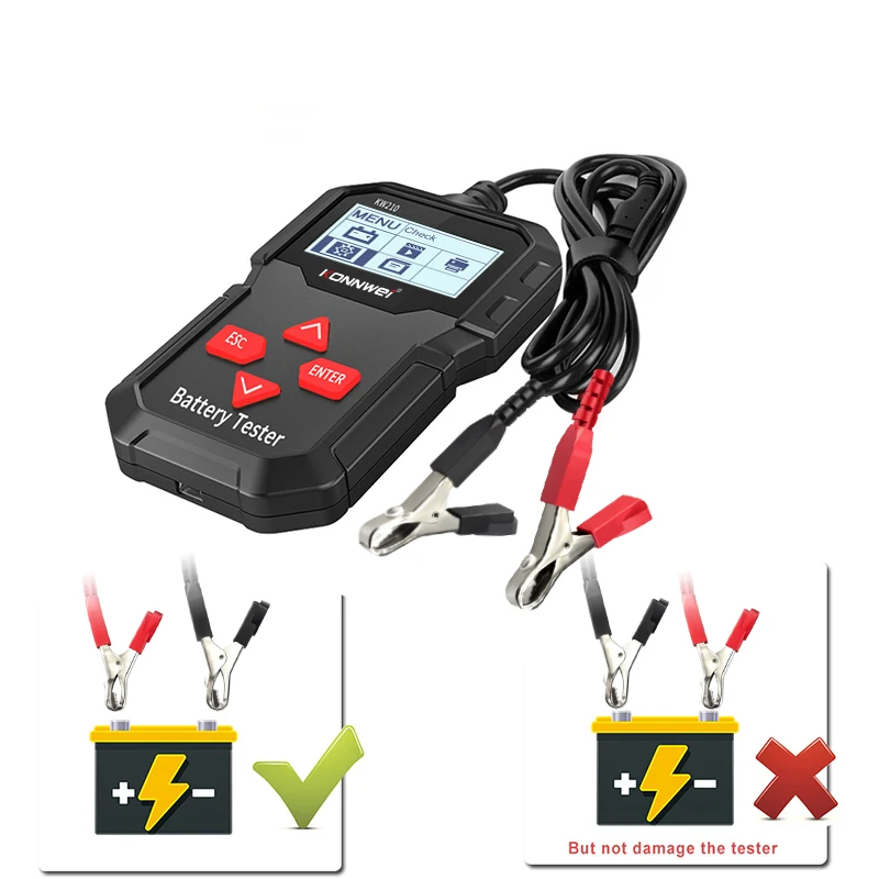 New KONNWEI KW210 Automatic Smart 12V Car Battery Tester Auto Battery Analyzer 100 to 2000CCA Cranking Car Battery Tester