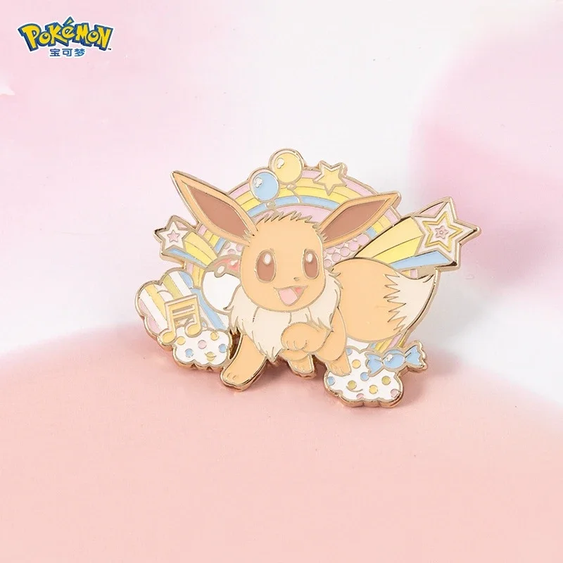 Pokémon Cartoon Broches Roze Kawaii Pikachu Eevee Ponyta Morpeko Scorbunny Anime Figuren Sieraden Metalen Badge Emaille Revers Geschenken