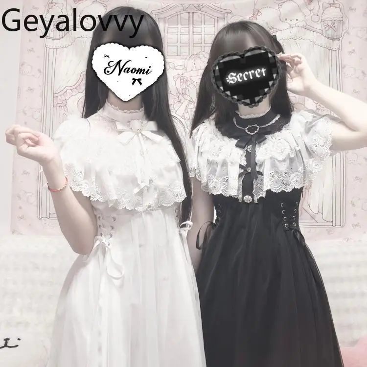 

Mass-Produced Japanese Style Elegant Cape Short Sleeve Sleeveless Long Dress Spring Summer New High Waist Slimming Dresses
