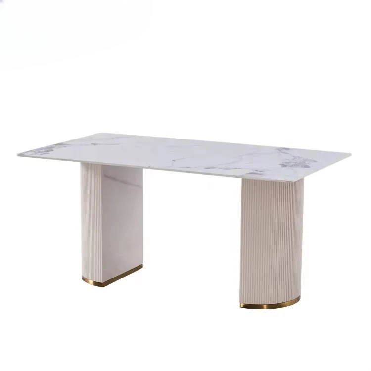 Hotel Family Luxury Rectangular White Dinning Table for Kitchen