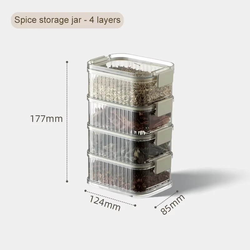 多階建ての調味料収納ボックス,ポータブル,小型,オールインワンのペンチ,キッチン,スパイス,豆,ナッツ,穀物