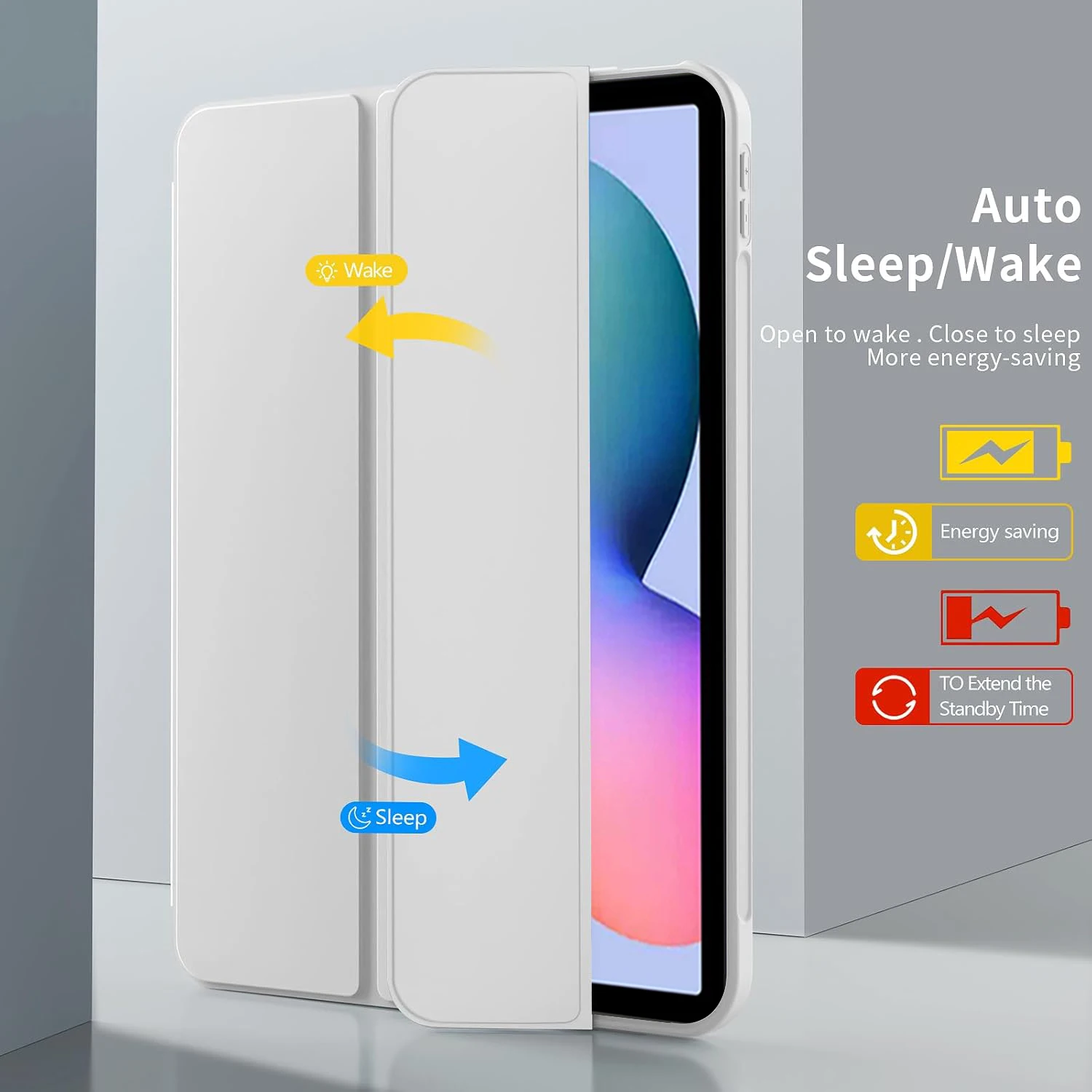 For Samsung Galaxy Tab S6 Lite 10.4'' 2020/22/24 SM-P610/P620/P613 Tri-fold Flip Case Magnetic Stand PU Leather Protective Cover
