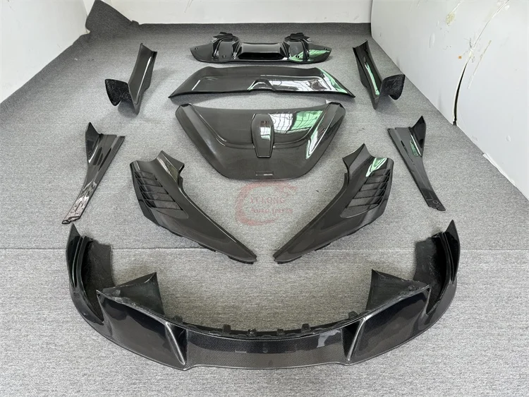 Body Kit for McLaren 720S Upgrade V Style Carbon Fiber Front Lip Side Skirt Diffuser Spoiler Fender Hood Welcome Threshold