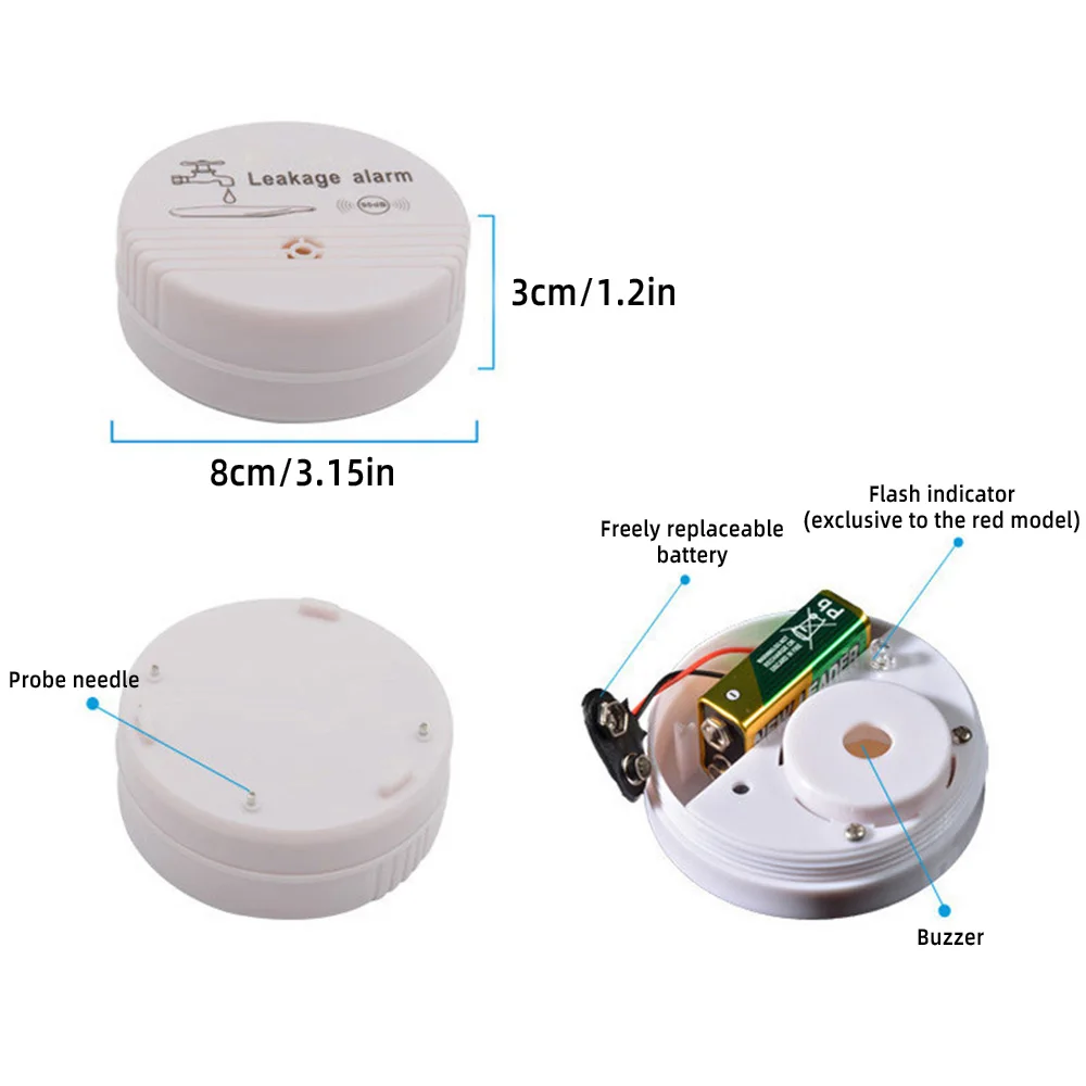 Home Intelligent Water Leak Alarm Water Leak Detector Overflow Alarm Flood Detector Bathroom Kitchen Water Level Alarm