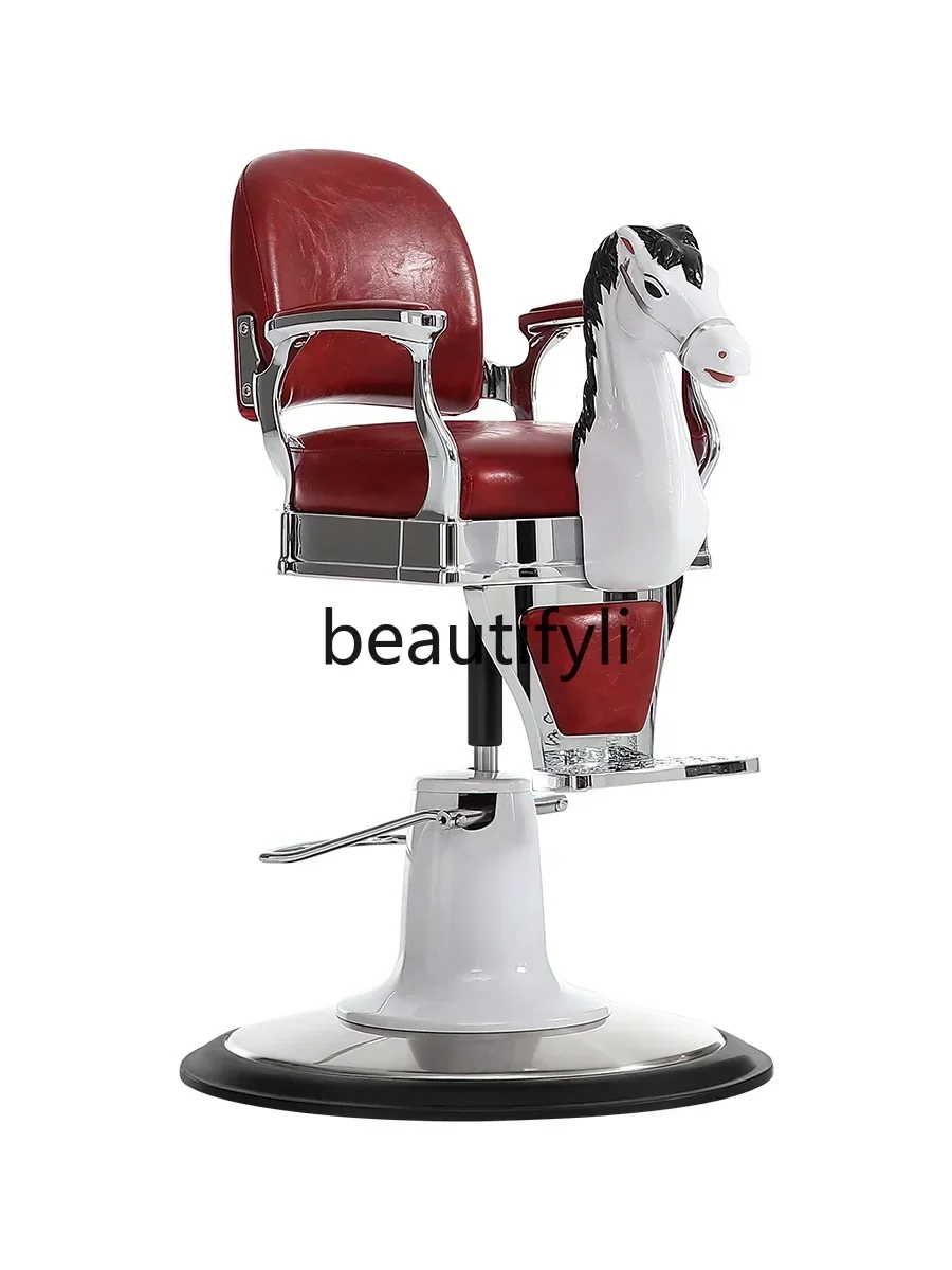 

High-end children's barber chair can be lifted and rotated, cartoon children's hair cutting Trojan seat