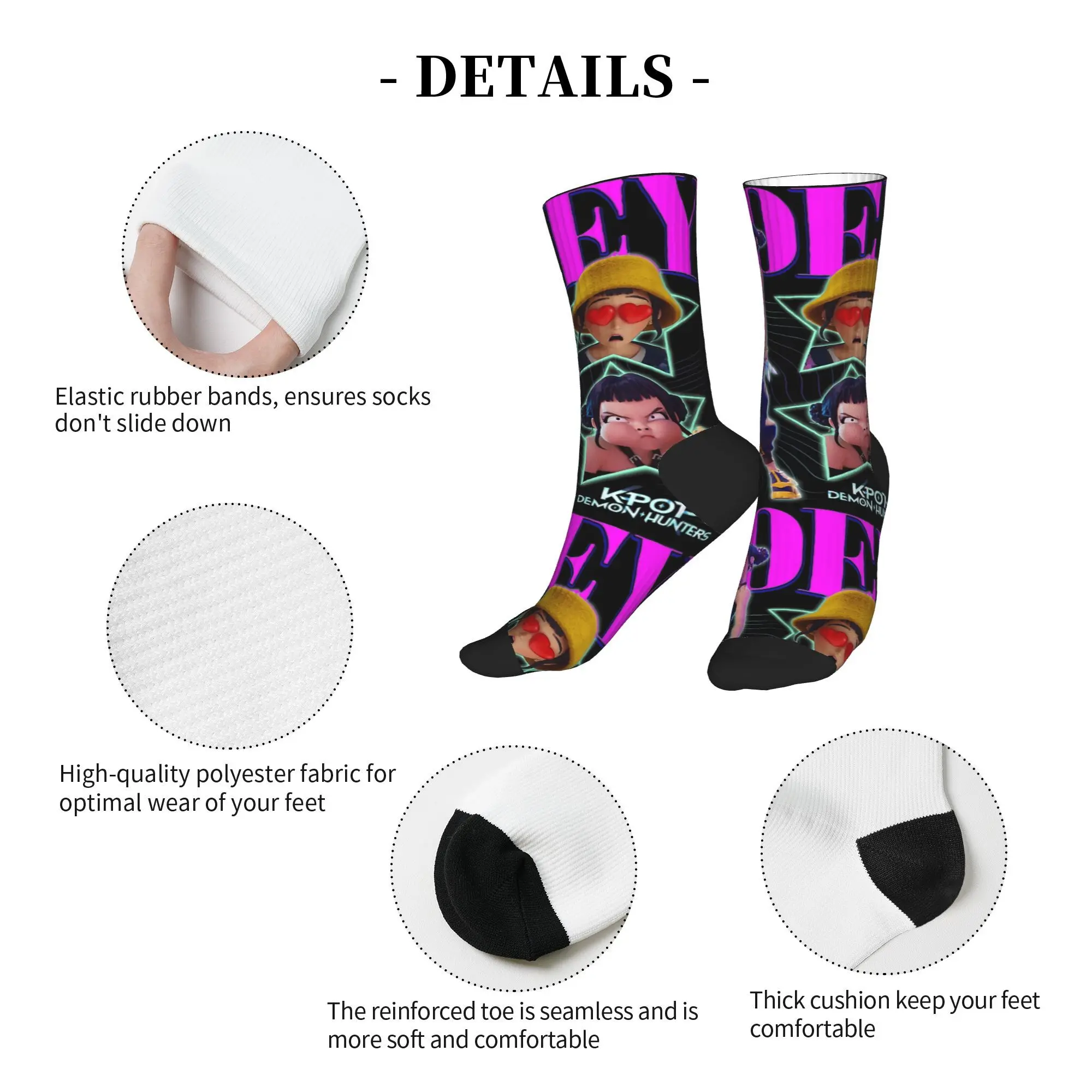 Calzini da uomo Zoey KPop Demon Hunters Film Calze Calzini traspiranti antisudore Calzini sportivi da corsa con grafica moderna autunnale